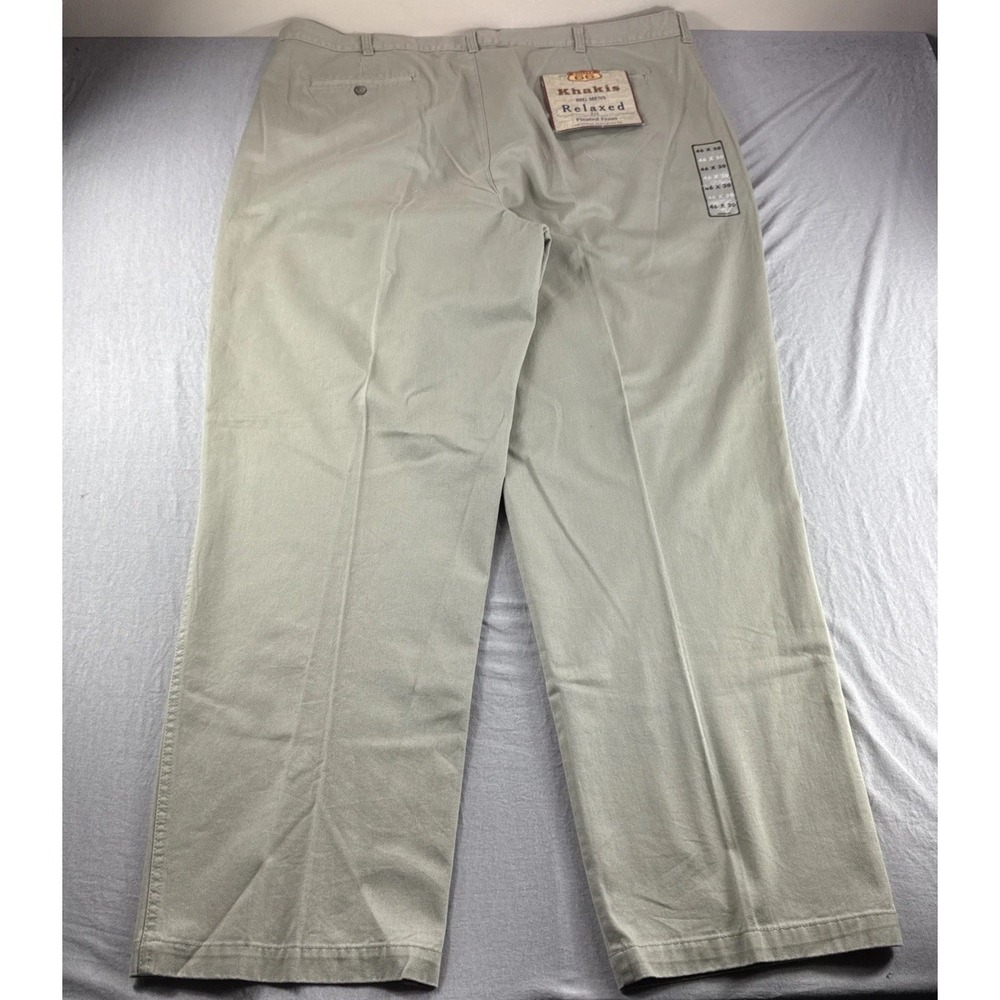 Route 66 Khakis Mens 46x30 Beige Relaxed Fit Pleated Pants Slacks Preppy Tan NEW